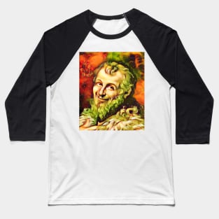 Democritus Snow Portrait | Democritus Artwork 12 Baseball T-Shirt